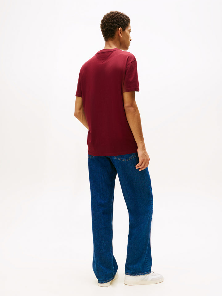 TJM REG LINEAR LOGO TEE - RED WINE