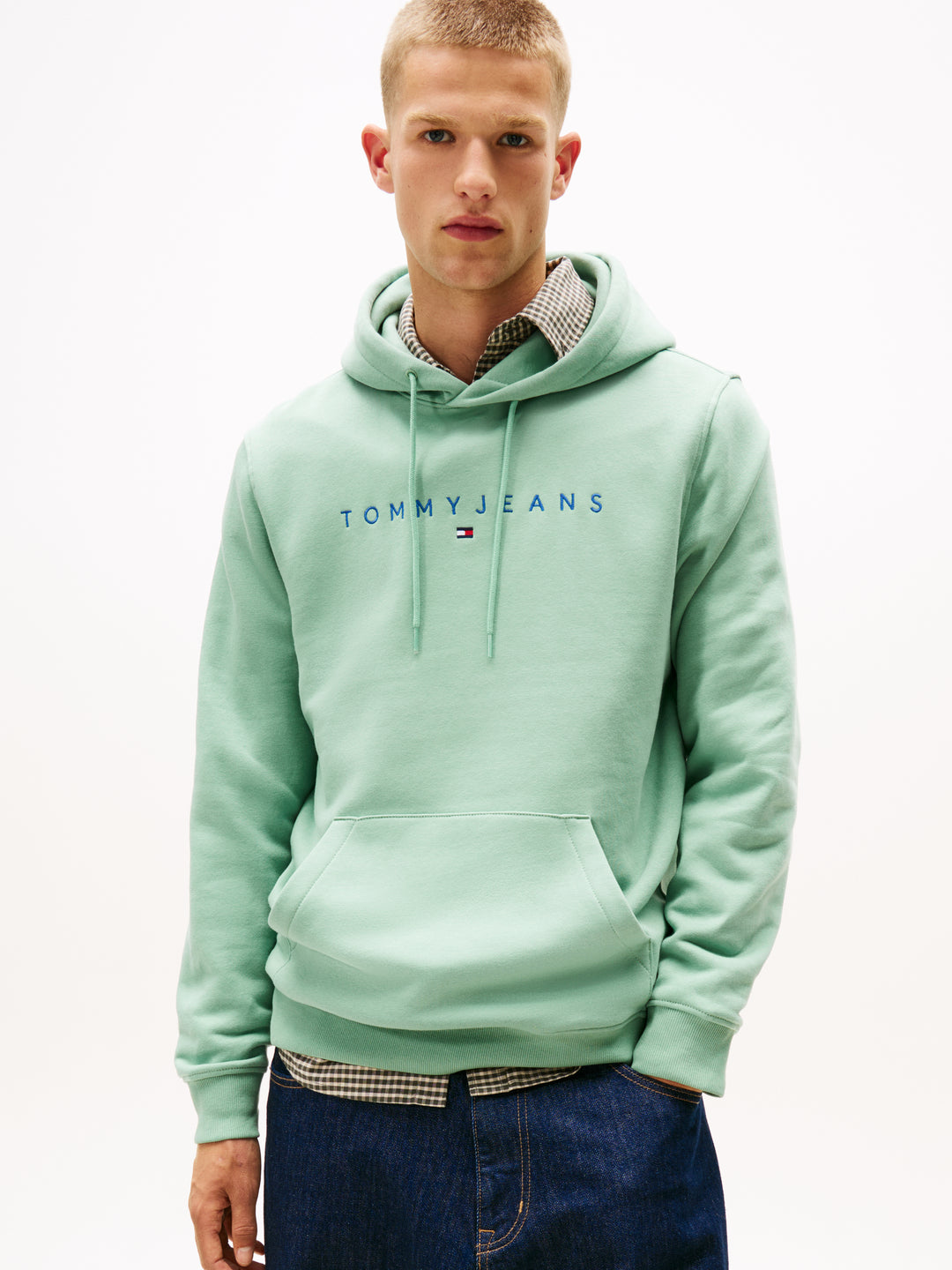 TJM REG LINEAR LOGO HOODIE - CLOUDY JADE