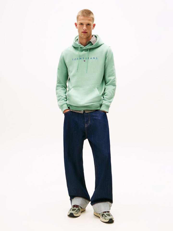TJM REG LINEAR LOGO HOODIE - CLOUDY JADE
