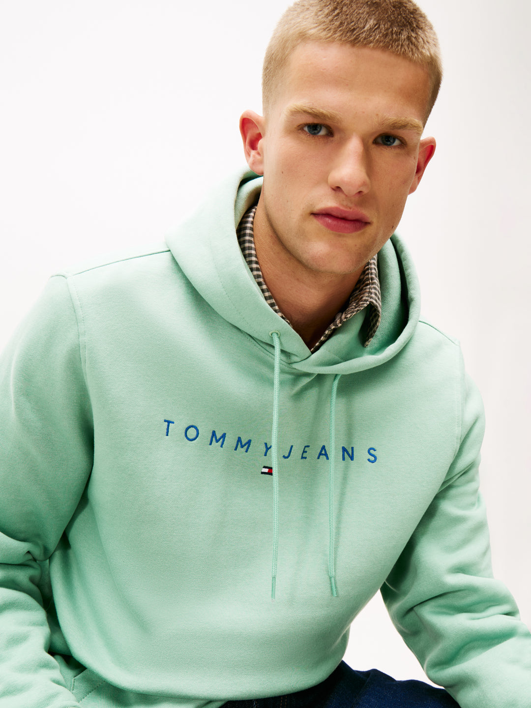 TJM REG LINEAR LOGO HOODIE - CLOUDY JADE