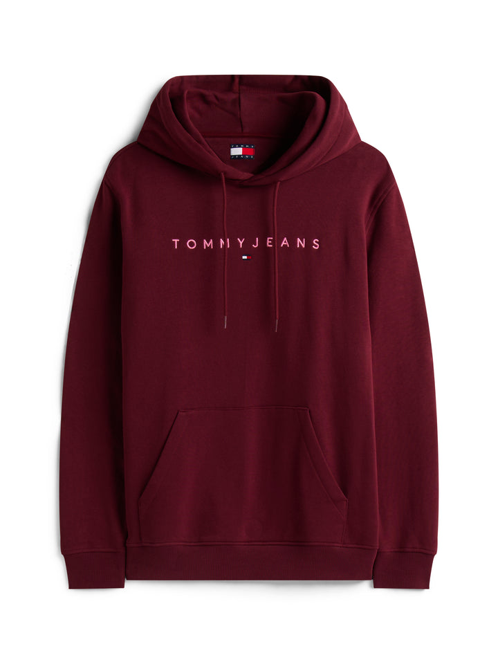 TJM REG LINEAR LOGO HOODIE - RED WINE