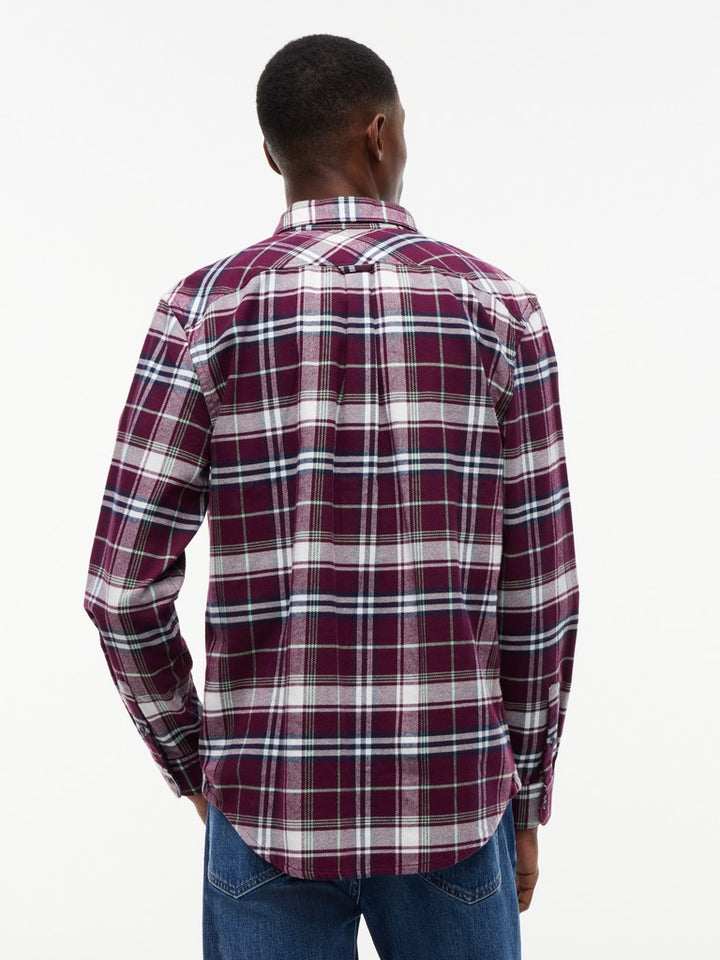 TOMMY JEANS REG FLANNEL CHECK SHIRT - BERRY