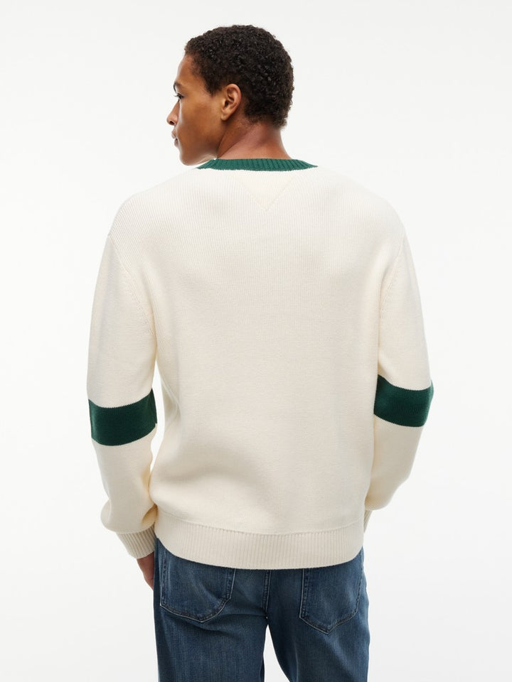 TOMMY JEANS REG NEW CLASSICS SWEATER - CREAM