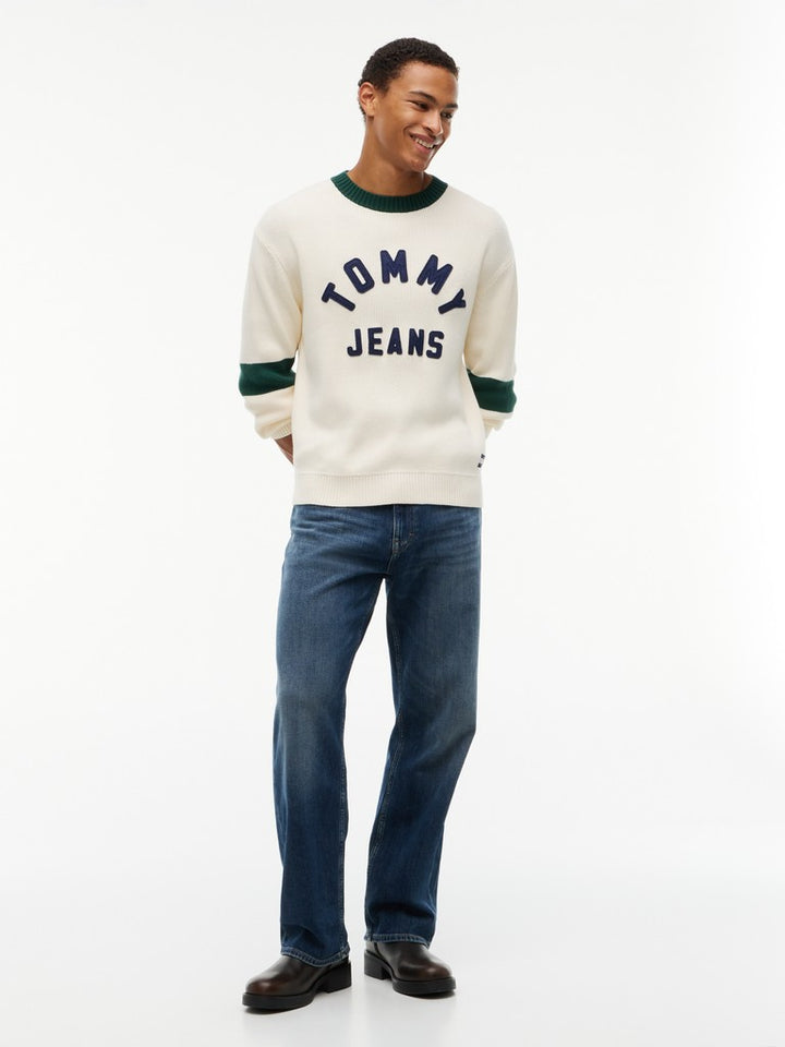 TOMMY JEANS REG NEW CLASSICS SWEATER - CREAM
