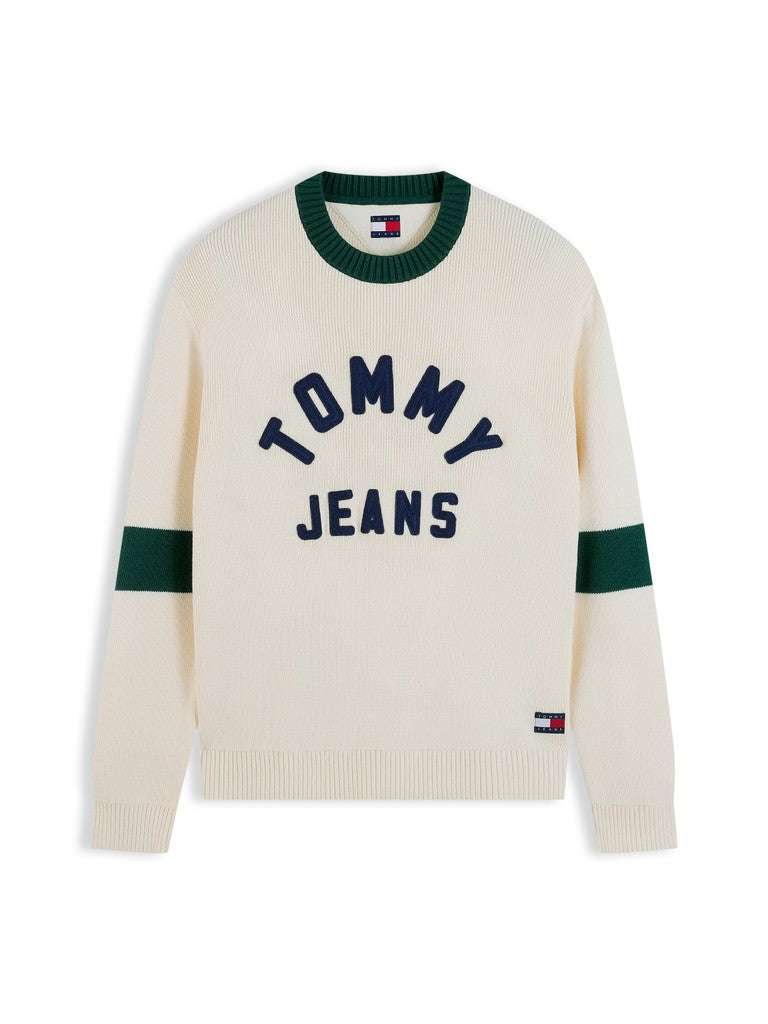 TOMMY JEANS REG NEW CLASSICS SWEATER - CREAM