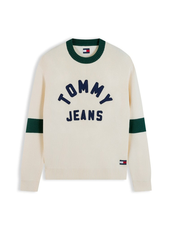 TOMMY JEANS REG NEW CLASSICS SWEATER - CREAM