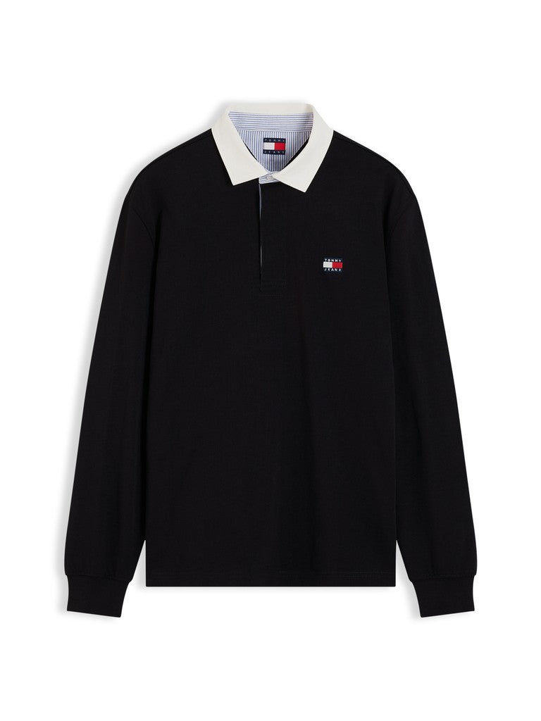 TOMMY JEANS RLX ESS BADGE RUGBY - BLACK