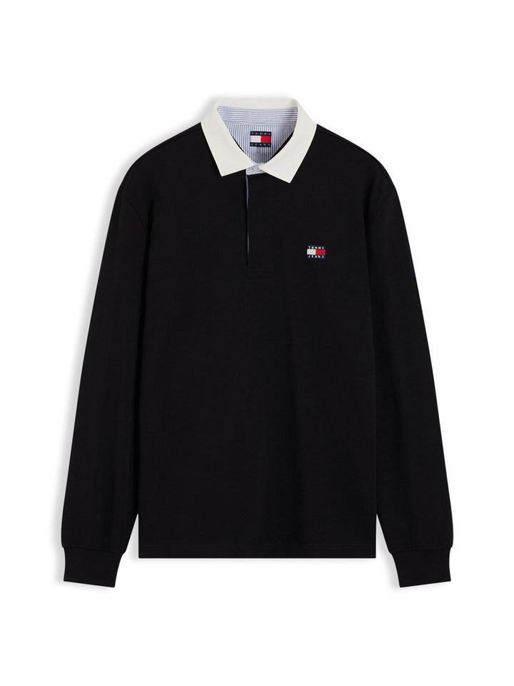 TOMMY JEANS RLX ESS BADGE RUGBY - BLACK