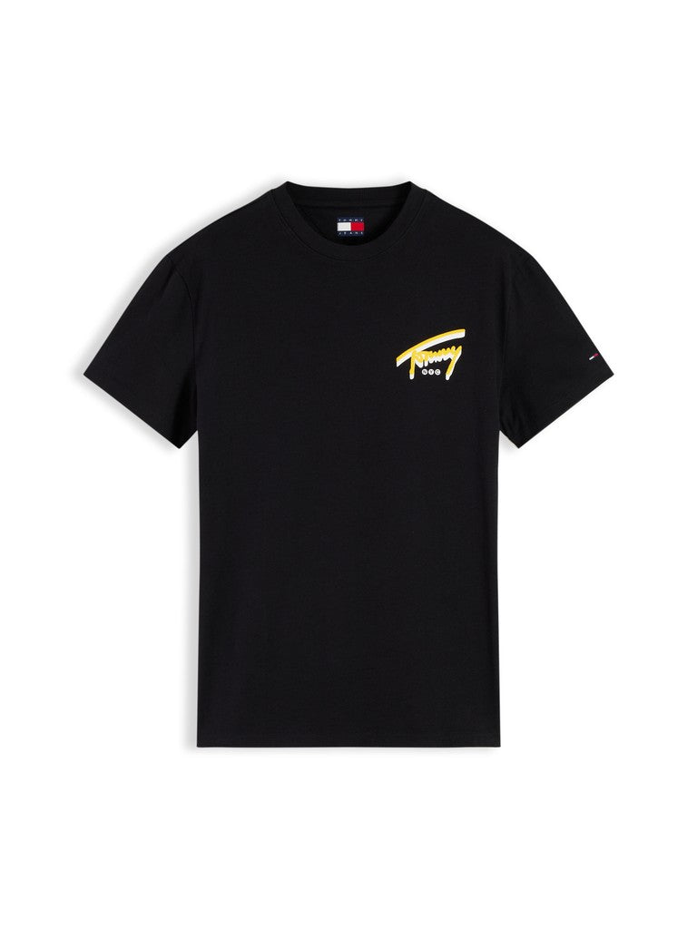 TOMMY JEANS REG SIGN BACKPRINT TEE - BLACK