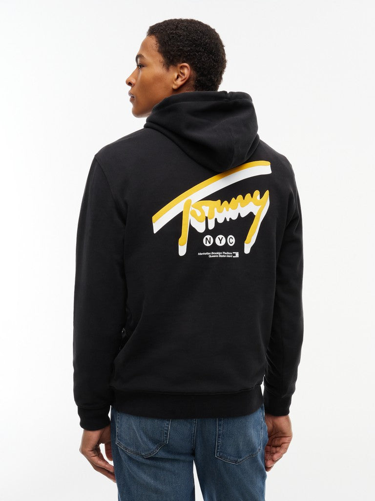TOMMY JEANS REG NYC SIGNATURE HOODIE - BLACK