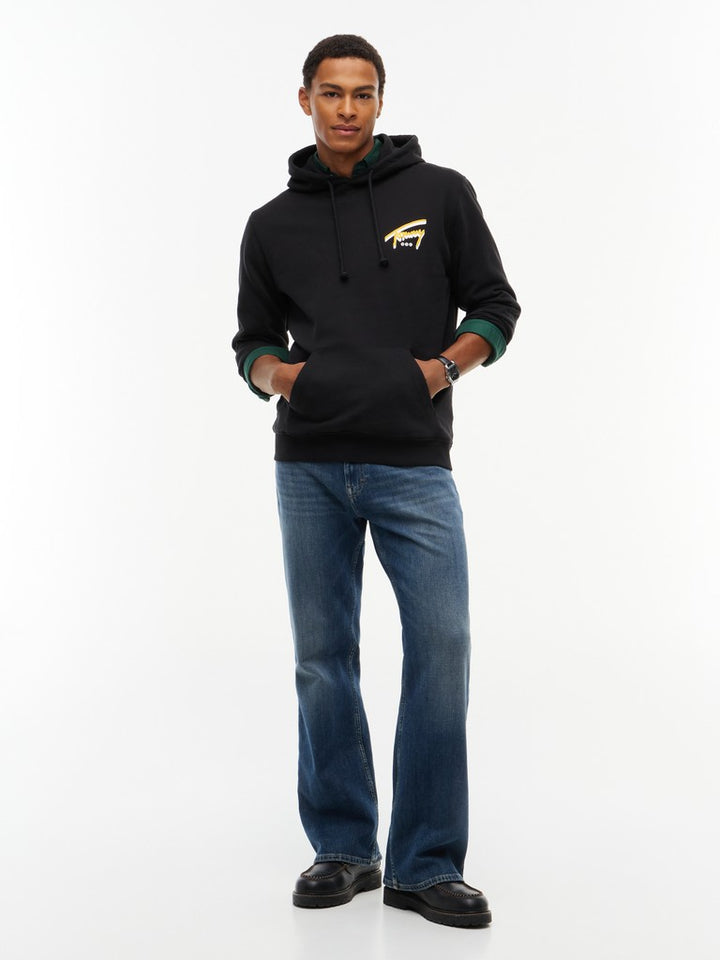TOMMY JEANS REG NYC SIGNATURE HOODIE - BLACK