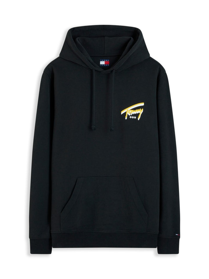 TOMMY JEANS REG NYC SIGNATURE HOODIE - BLACK