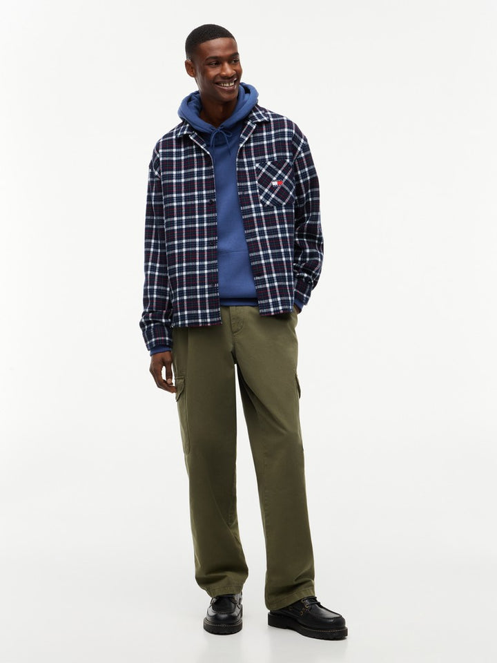 TOMMY JEANS REG S FLAG HOODIE - BASIC NAVY