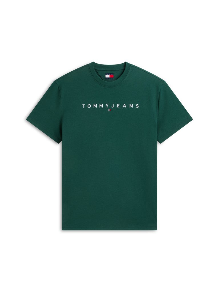 TOMMY JEANS REG LINEAR LOGO TEE - GREEN