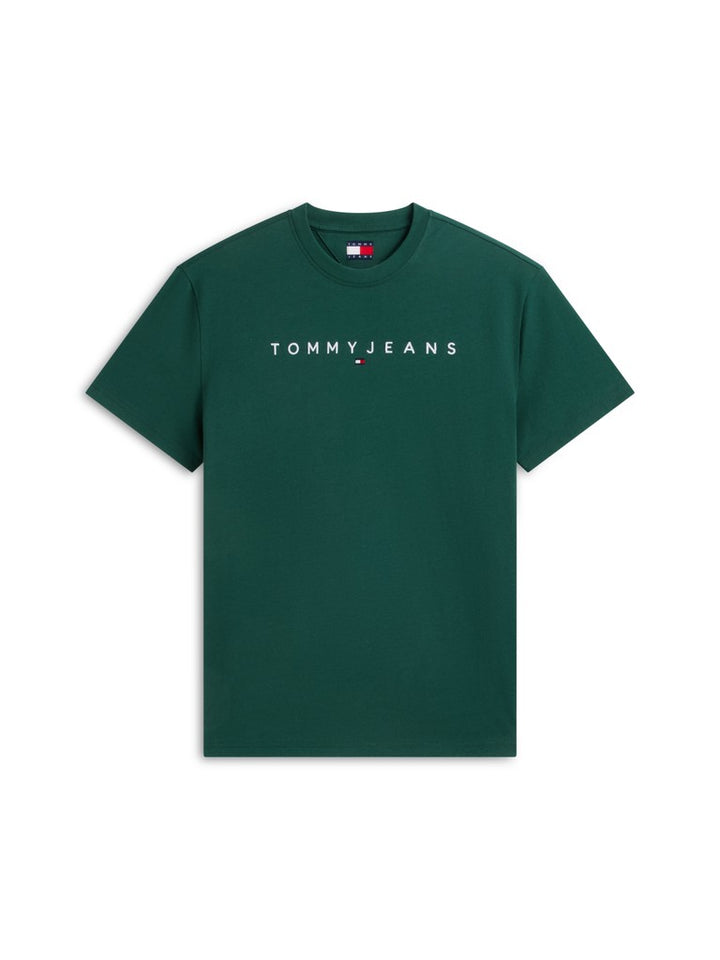 TOMMY JEANS REG LINEAR LOGO TEE - GREEN