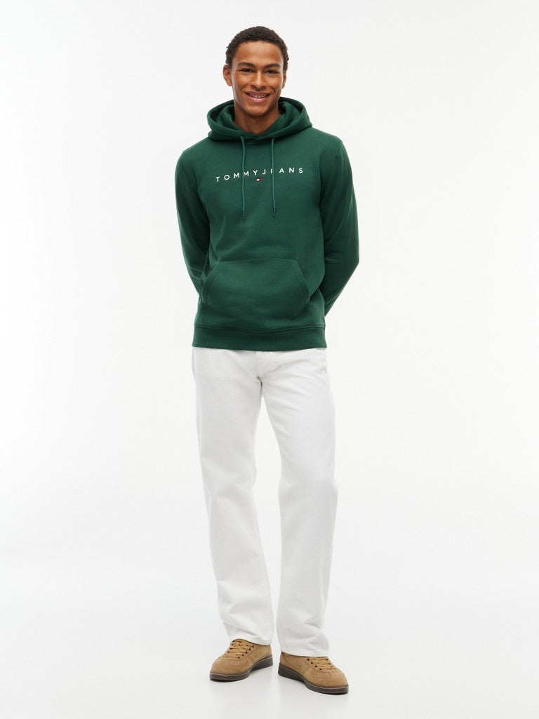 TOMMY JEANS REG LINEAR LOGO HOODIE - GREEN