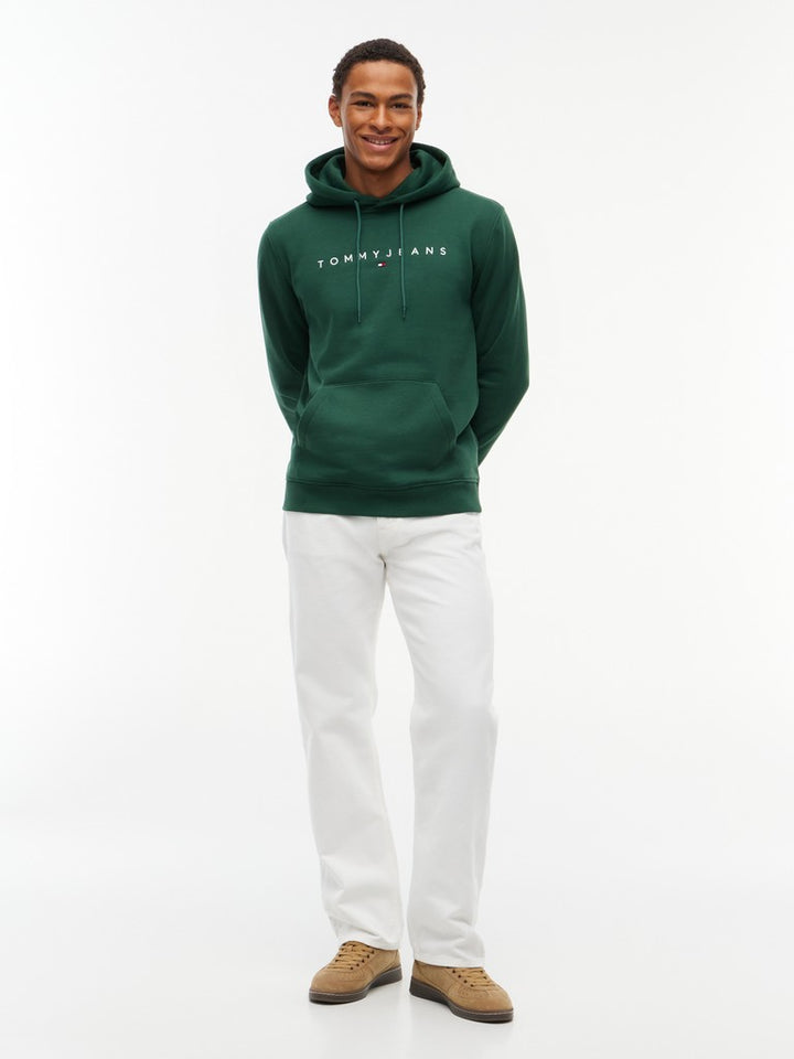 TOMMY JEANS REG LINEAR LOGO HOODIE - GREEN