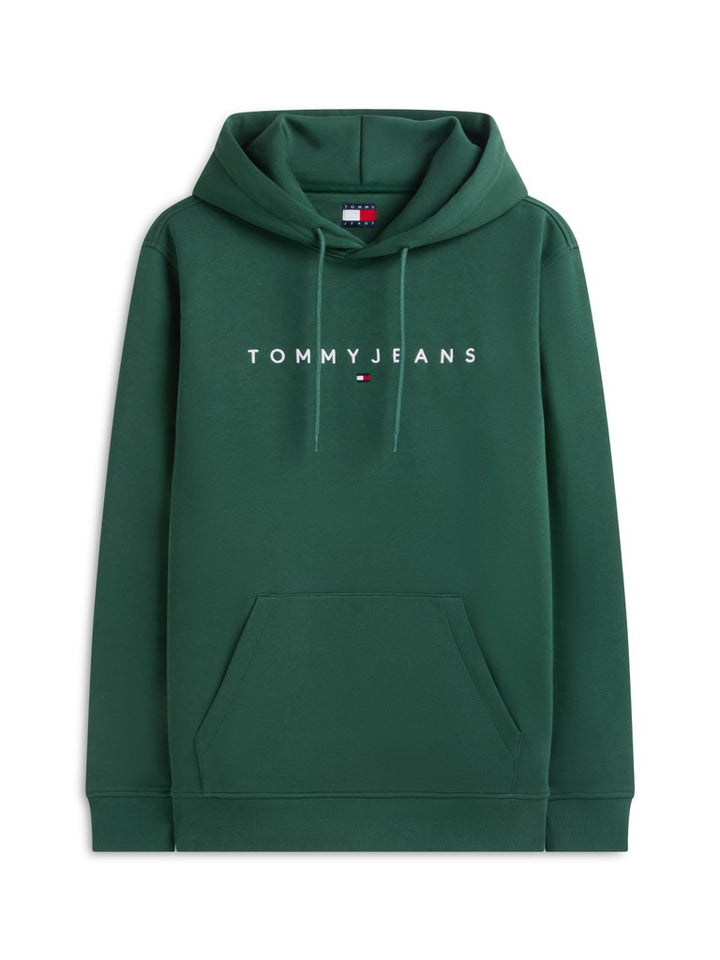 TOMMY JEANS REG LINEAR LOGO HOODIE - GREEN