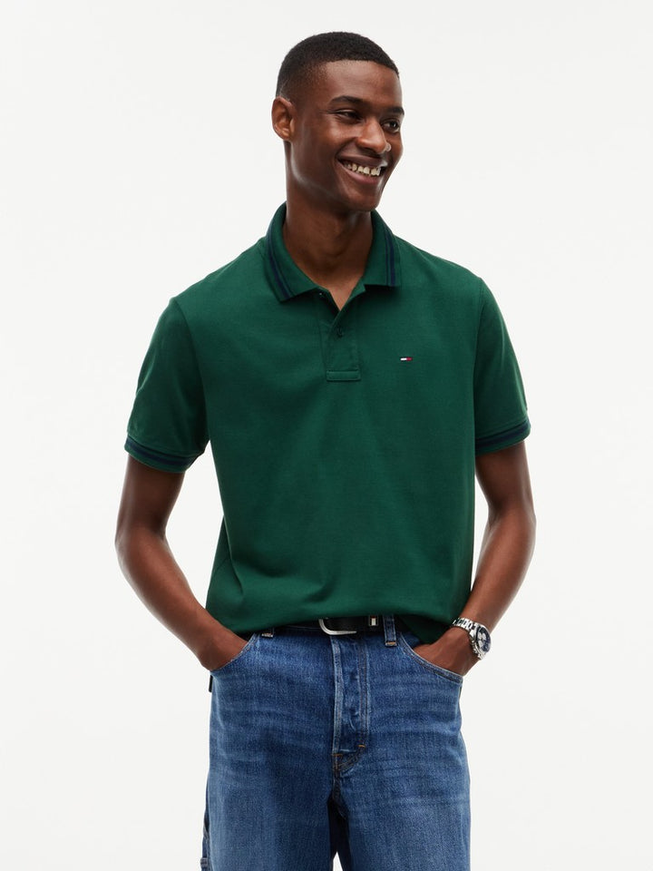 TOMMY JEANS REG TIPPED POLO - GREEN