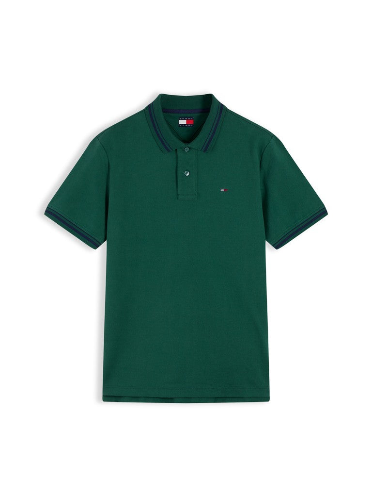 TOMMY JEANS REG TIPPED POLO - GREEN