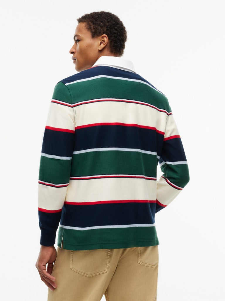 TOMMY JEANS RLX VARSITY STRIPE RUGBY - GREEN