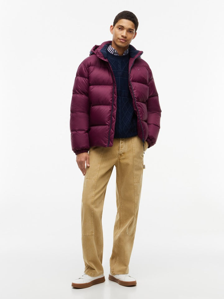 TOMMY JEANS ESSENTIAL DOWN JACKET - BERRY