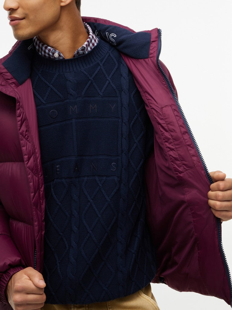 TOMMY JEANS ESSENTIAL DOWN JACKET - BERRY
