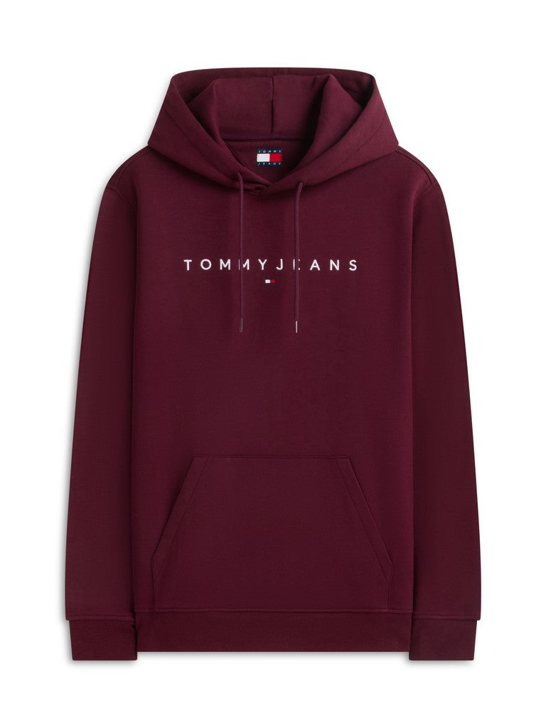 TOMMY JEANS REG LINEAR LOGO HOODIE - BERRY