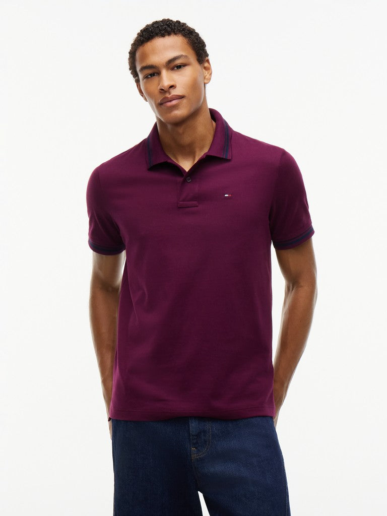 TOMMY JEANS REG TIPPED POLO - BERRY