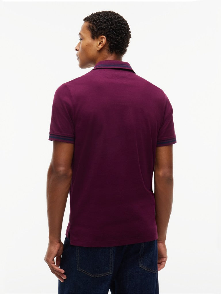 TOMMY JEANS REG TIPPED POLO - BERRY