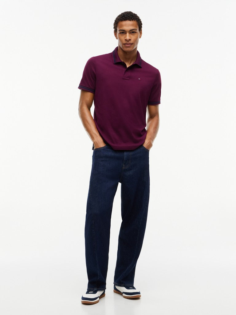 TOMMY JEANS REG TIPPED POLO - BERRY