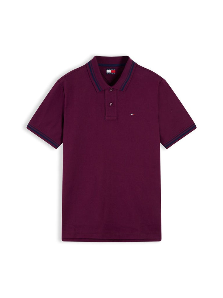 TOMMY JEANS REG TIPPED POLO - BERRY