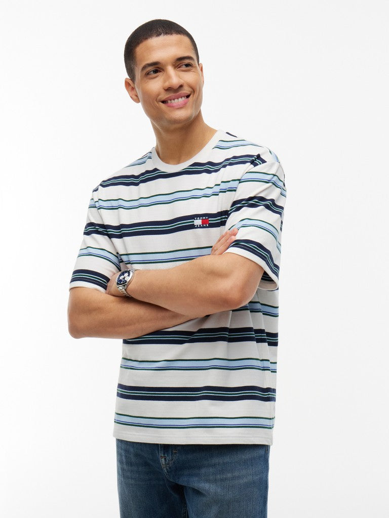 TOMMY JEANS 90S STRIPE TEE - OFF WHITE STRIPE