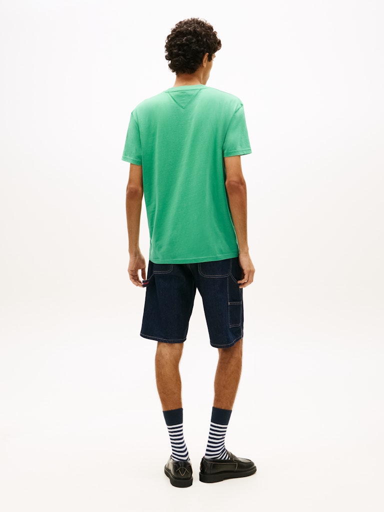 TOMMY JEANS REG LINEAR LOGO TEE - BAHAMA GREEN