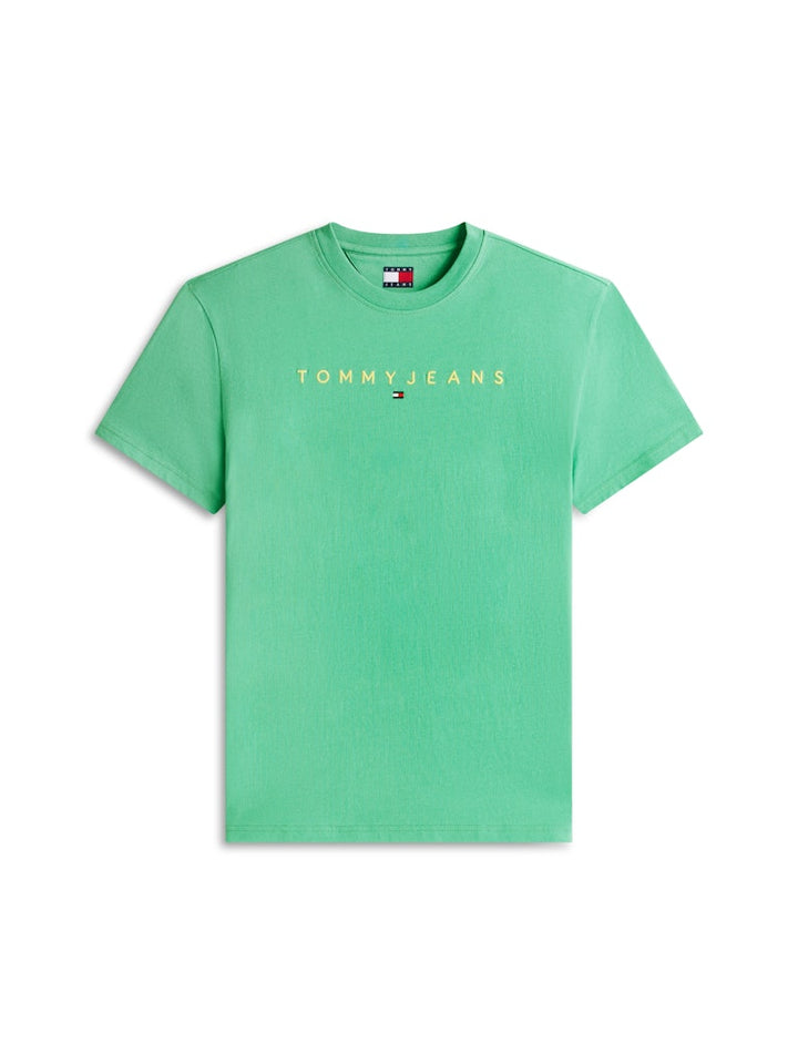 TOMMY JEANS REG LINEAR LOGO TEE - BAHAMA GREEN