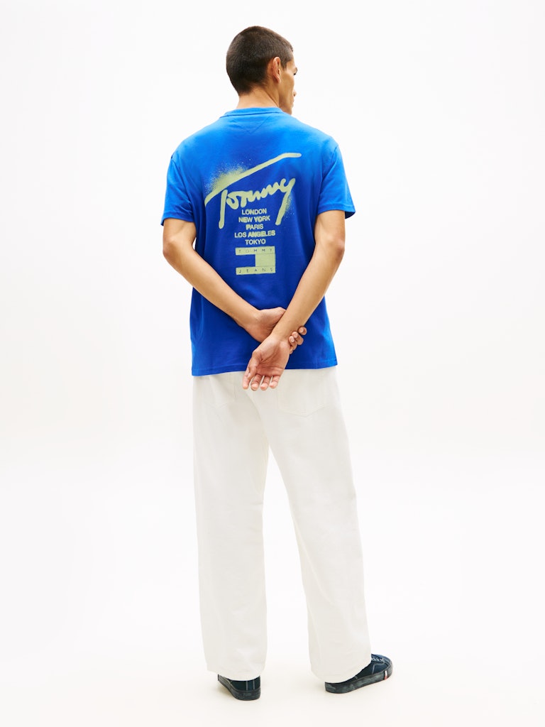 TOMMY JEANS REG CITY SIGN TEE - FIZZY BLUE