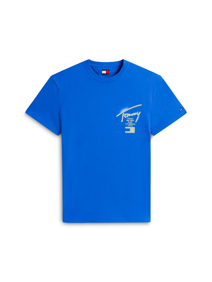 TOMMY JEANS REG CITY SIGN TEE - FIZZY BLUE