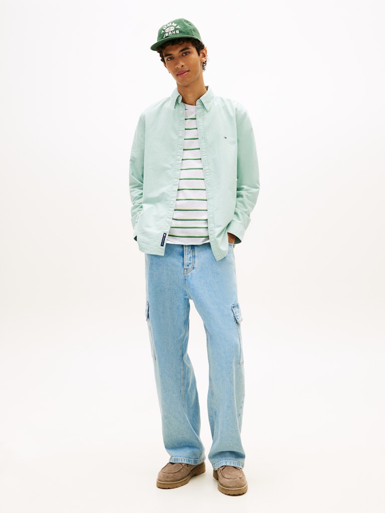 TOMMY JEANS REG OXFORD SHIRT - BAHAMA GREEN
