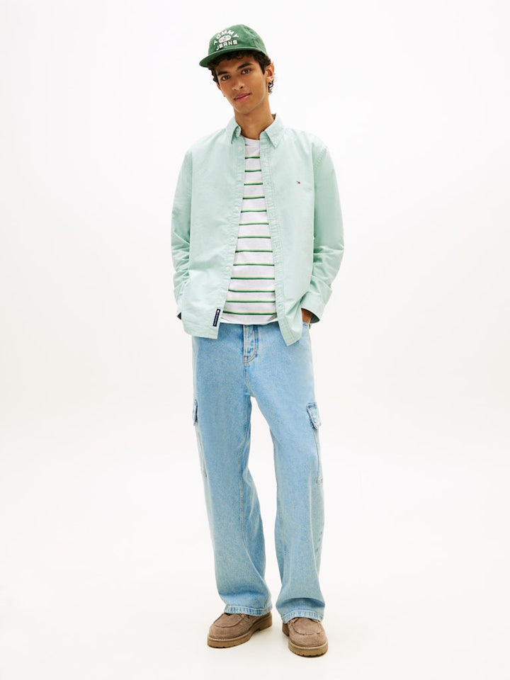 TOMMY JEANS REG OXFORD SHIRT - BAHAMA GREEN
