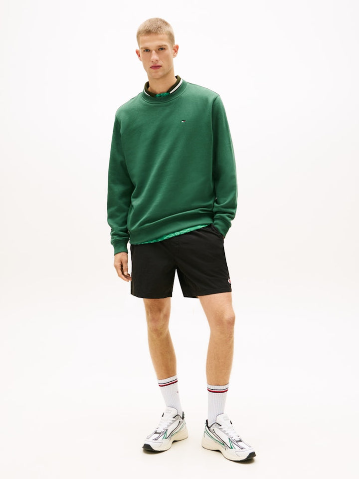 TOMMY JEANS REG S FLAG CREW - SHADOW PINE