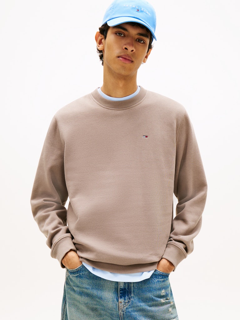 TOMMY JEANS REG S FLAG CREW - IVY MINK