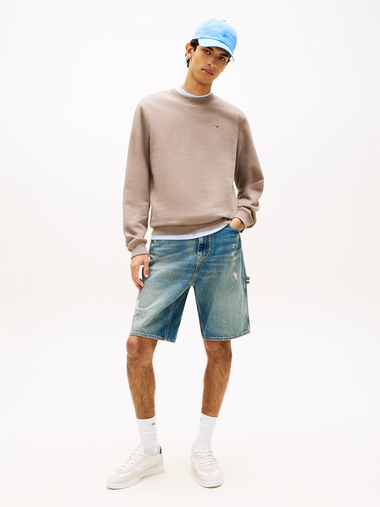 TOMMY JEANS REG S FLAG CREW - IVY MINK