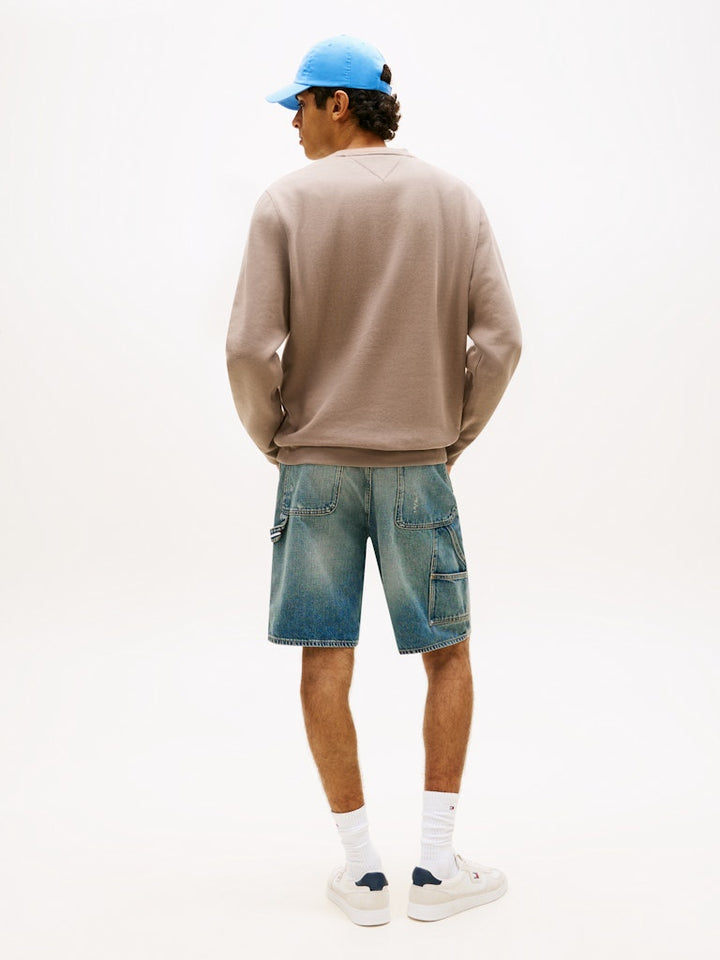 TOMMY JEANS REG S FLAG CREW - IVY MINK