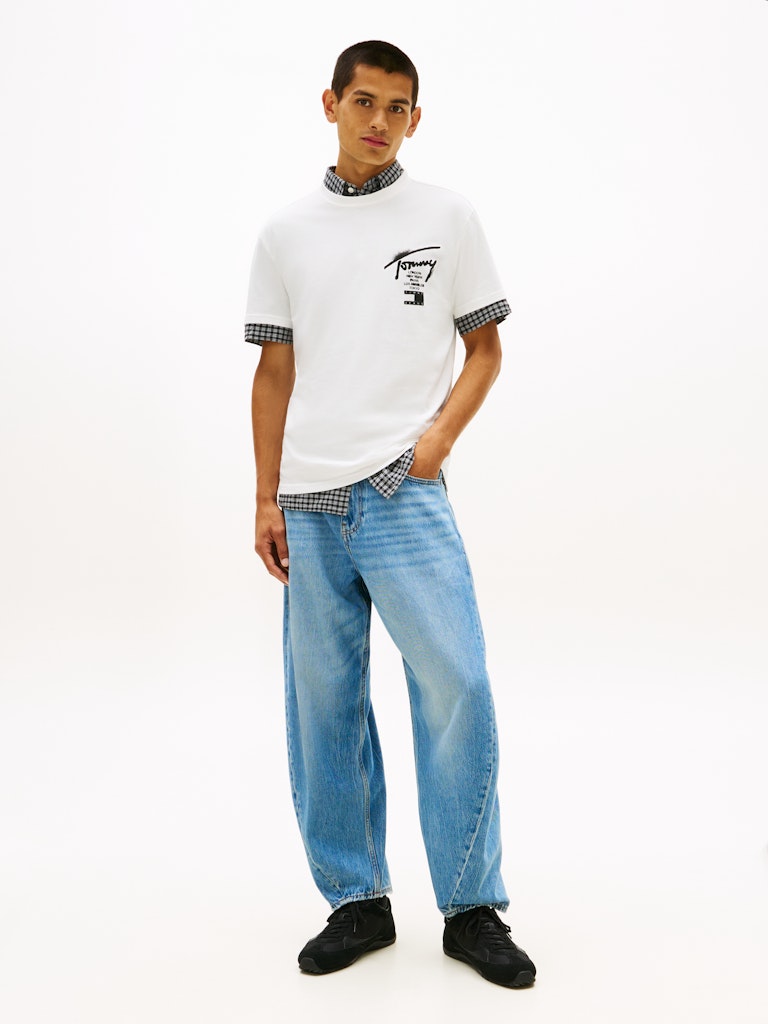 TOMMY JEANS REG CITY SIGN TEE - ECRU