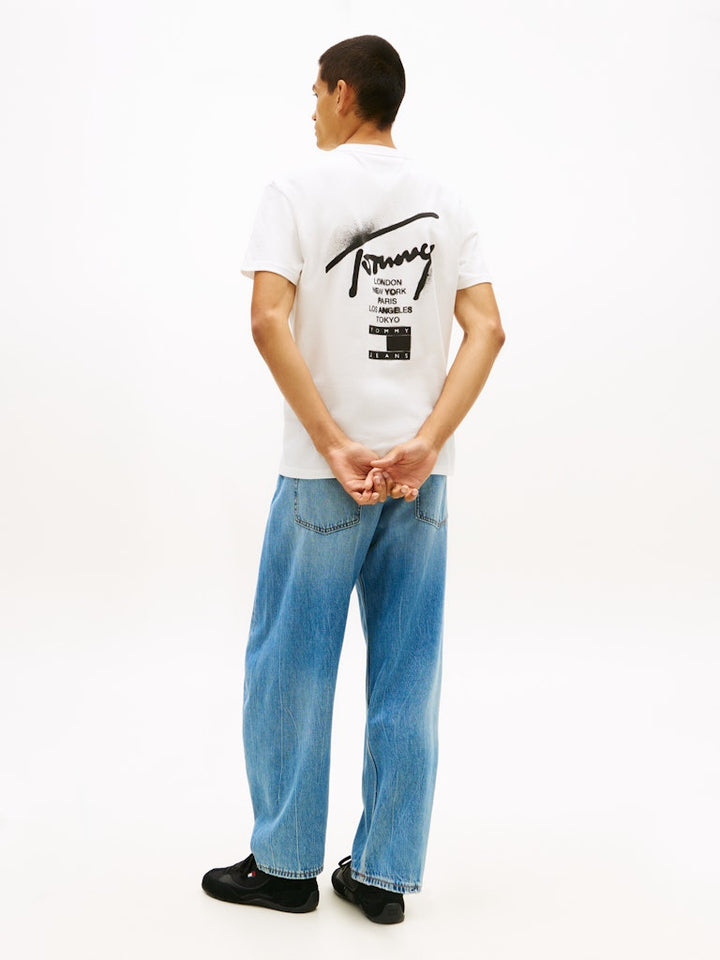 TOMMY JEANS REG CITY SIGN TEE - ECRU