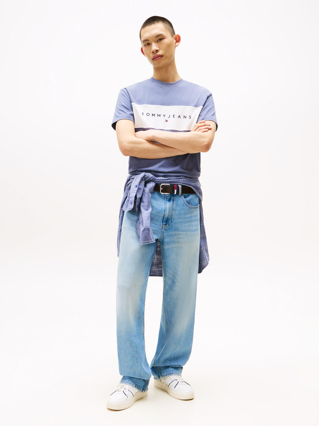 TJM REG CBLK LINEAR LOGO TEE - BLUE MOMENT