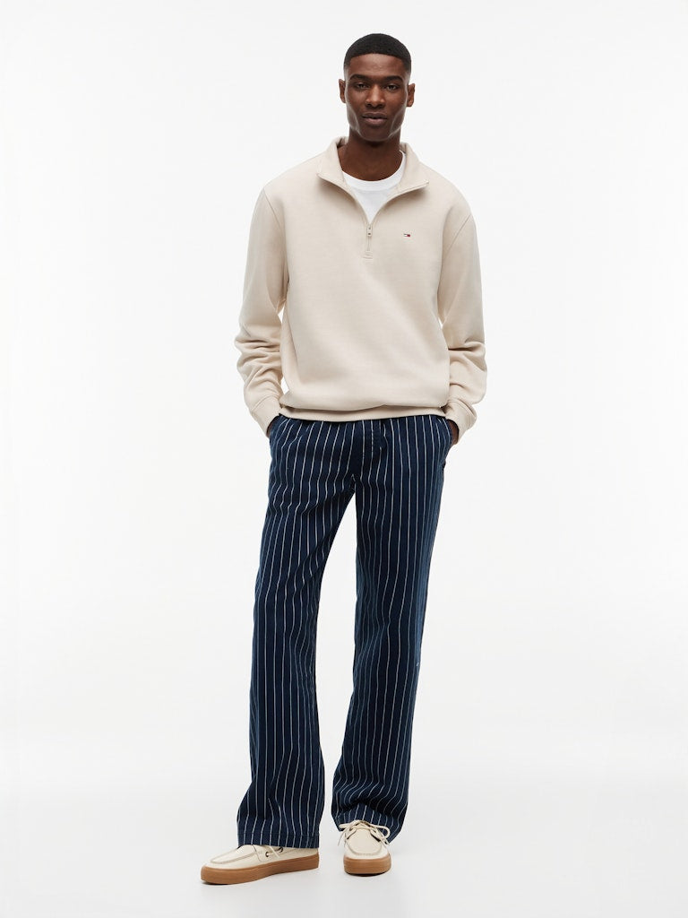 TOMMY JEANS REG FLEECE 1/4 ZIP - CLASSIC BEIGE