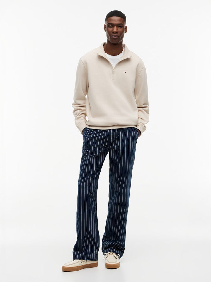 TOMMY JEANS REG FLEECE 1/4 ZIP - CLASSIC BEIGE