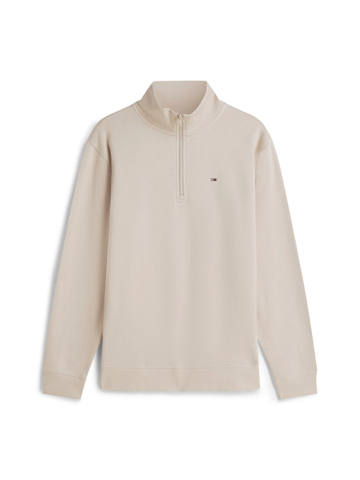TOMMY JEANS REG FLEECE 1/4 ZIP - CLASSIC BEIGE