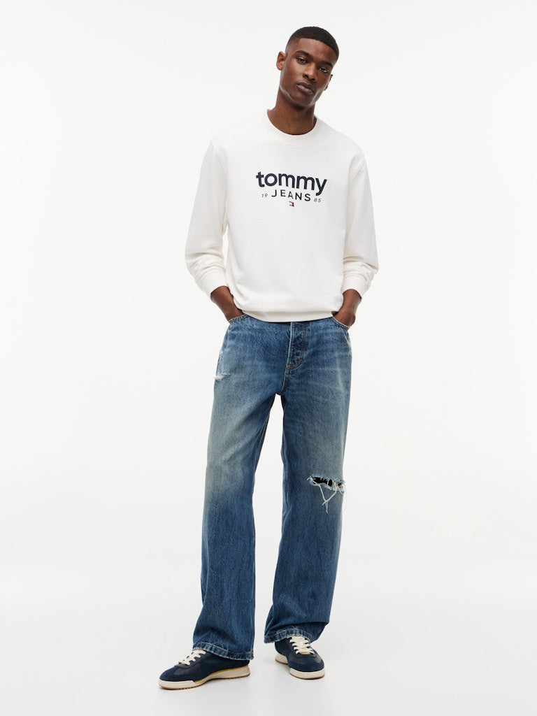 TOMMY JEANS GRAPHIC CREWNECK - ANICENT WHITE